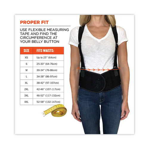 ProFlex 1600 Standard Elastic Back Support Brace, 2X-Large, 42" to 46" Waist, Black, Ships in 1-3 Business Days