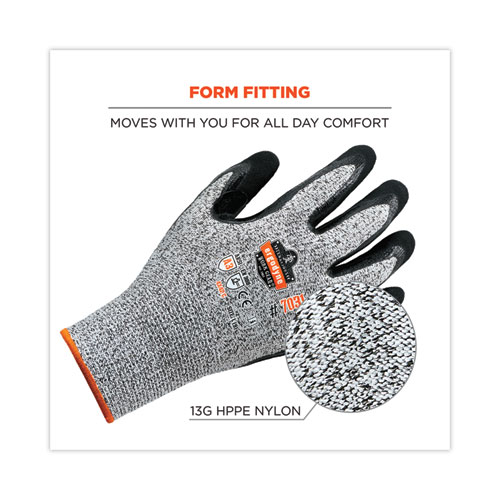 ProFlex 7031 ANSI A3 Nitrile-Coated CR Gloves, Gray, Large, 144 Pairs/Carton, Ships in 1-3 Business Days