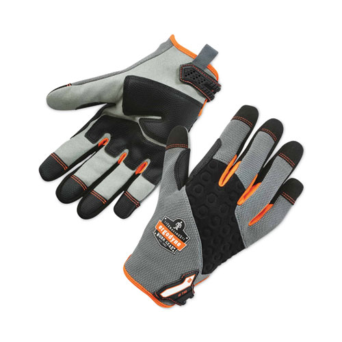 Ergodyne® Proflex 710 Heavy-Duty Mechanics Gloves, Gray, Small, Pair, Ships In 1-3 Business Days