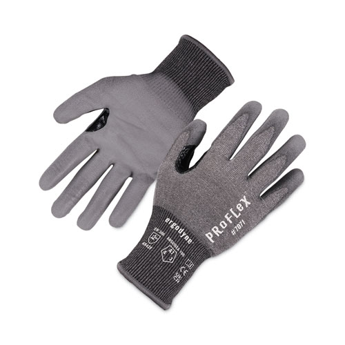 ProFlex 7071 ANSI A7 PU Coated CR Gloves, Gray, Large, Pair, Ships in 1-3 Business Days
