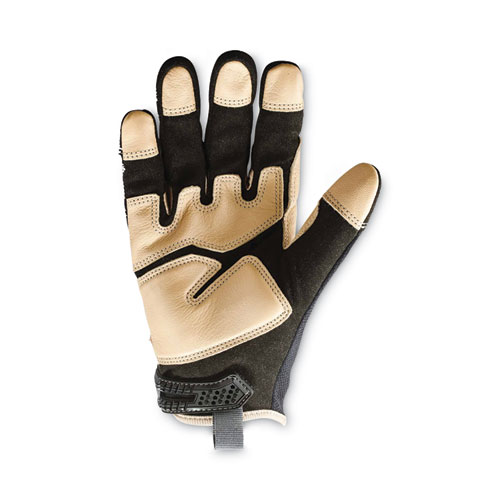 Image of Ergodyne® Proflex 710Ltr Heavy-Duty Leather-Reinforced Gloves, Black, Small, Pair, Ships In 1-3 Business Days