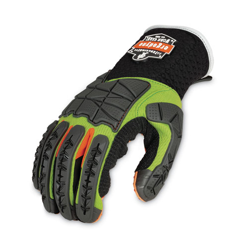 ProFlex 925F(x) Standard Dorsal Impact-Reducing Gloves, Black/Lime, Medium, Pair, Ships in 1-3 Business Days