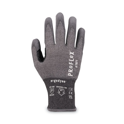 ProFlex 7071 ANSI A7 PU Coated CR Gloves, Gray, 2X-Large, Pair, Ships in 1-3 Business Days