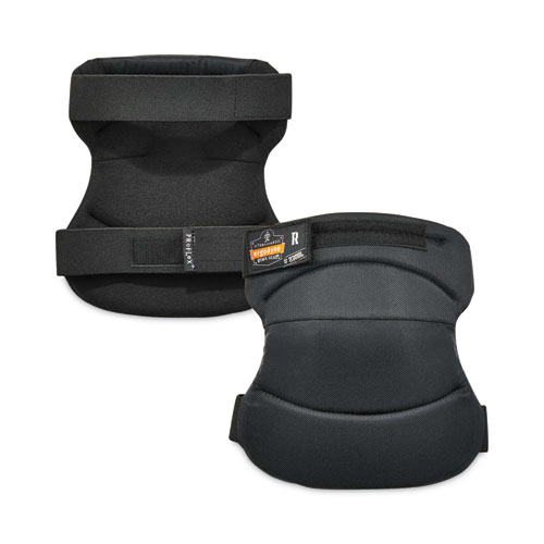 Image of Ergodyne® Proflex 230Hl Knee Pads, Wide Soft Cap, Hook And Loop Closure, One Size Fits Most, Black, Pair, Ships In 1-3 Business Days