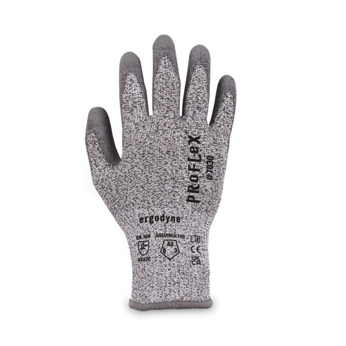 ProFlex 7030 ANSI A3 PU Coated CR Gloves, Gray, Large, Pair, Ships in 1-3 Business Days