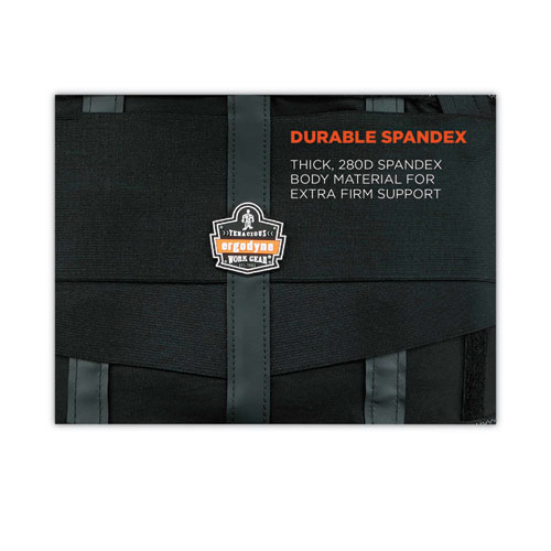 Image of Ergodyne® Proflex 1100Sf Standard Spandex Back Support Brace, X-Large, 38" To 42" Waist, Black, Ships In 1-3 Business Days