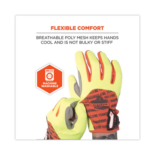 Image of Ergodyne® Proflex 812 Standard Mechanics Gloves, Lime, Medium, Pair, Ships In 1-3 Business Days