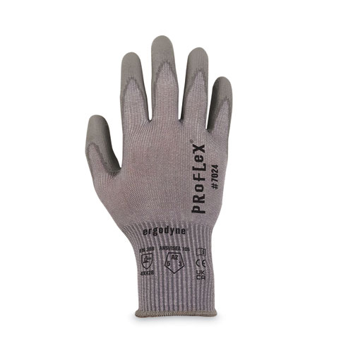 ProFlex 7024 ANSI A2 PU Coated CR Gloves, Gray, Small, 12 Pairs/Pack, Ships in 1-3 Business Days