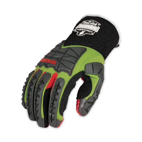 ProFlex  925CR6 Performance Dorsal Impact-Reducing Cut Resistance Gloves, Black/Lime, XL, Pair, Ships in 1-3 Business Days