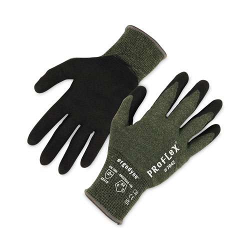 Ergodyne® Proflex 7042 Ansi A4 Nitrile-Coated Cr Gloves, Green, Medium, Pair, Ships In 1-3 Business Days