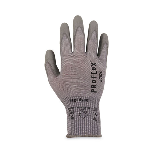 ProFlex 7024 ANSI A2 PU Coated CR Gloves, Gray, Large, Pair, Ships in 1-3 Business Days