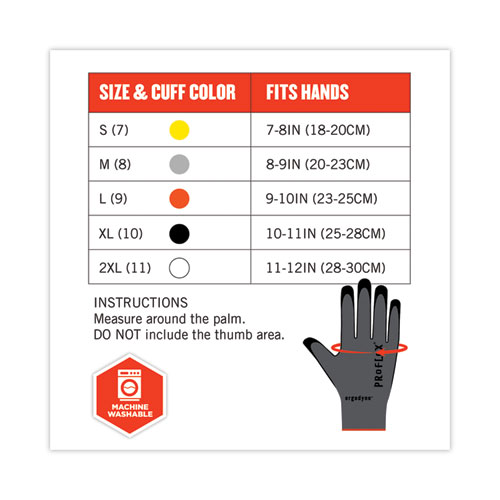 Image of Ergodyne® Proflex 7000 Nitrile-Coated Gloves Microfoam Palm, Gray, Small, Pair, Ships In 1-3 Business Days