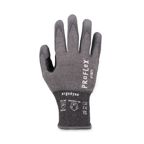 ProFlex 7071 ANSI A7 PU Coated CR Gloves, Gray, Medium, Pair, Ships in 1-3 Business Days