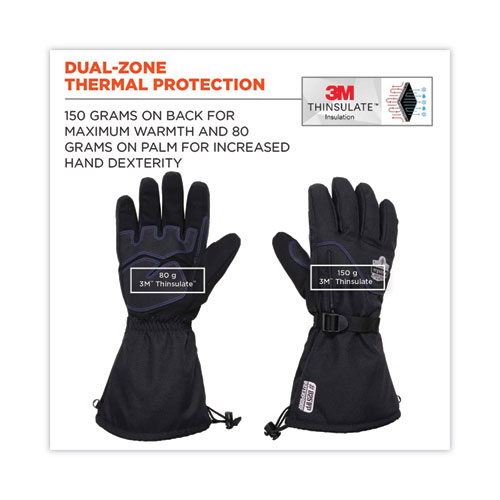 ProFlex 825WP Thermal Waterproof Winter Work Gloves, Black, Large, Pair, Ships in 1-3 Business Days