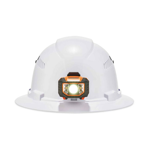 Skullerz 8973LED Class C Hard Hat Full Brim with LED Light, White, Ships in 1-3 Business Days