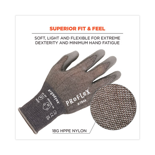 ProFlex 7044 ANSI A4 PU Coated CR Gloves, Gray, Small, Pair, Ships in 1-3 Business Days