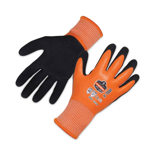 ergodyne® ProFlex 7551 ANSI A5 Coated Waterproof CR Gloves, Orange, Large, Pair, Ships in 1-3 Business Days