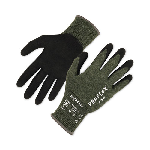 Ergodyne® Proflex 7042 Ansi A4 Nitrile-Coated Cr Gloves, Green, Large, 12 Pairs/Pack, Ships In 1-3 Business Days