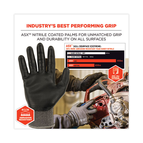 Image of Ergodyne® Proflex 7072 Ansi A7 Nitrile-Coated Cr Gloves, Gray, Small, Pair, Ships In 1-3 Business Days