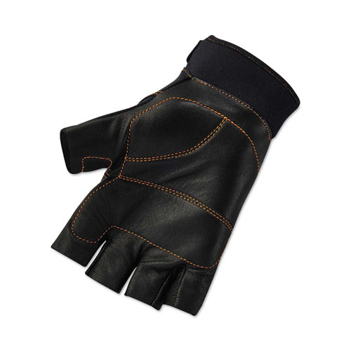 ProFlex 901 Half-Finger Leather Impact Gloves, Black, Large, Pair, Ships in 1-3 Business Days