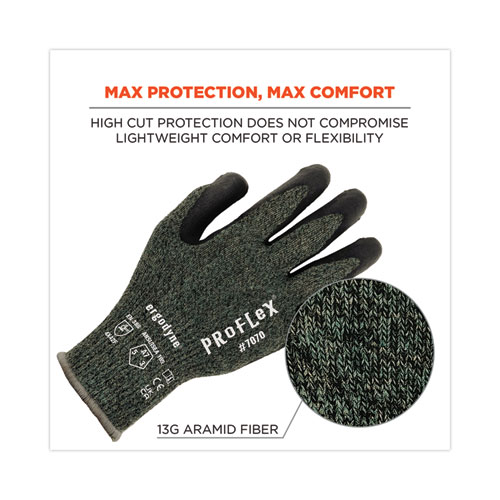 ProFlex 7070 ANSI A7 Nitrile Coated CR Gloves, Green, X-Large, Pair, Ships in 1-3 Business Days