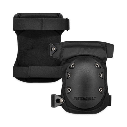 ProFlex 435 Hinged Gel Knee Pad With Buckles, Hard Cap, Buckle Closure, One Size, Black, Pair, Ships in 1-3 Business Days