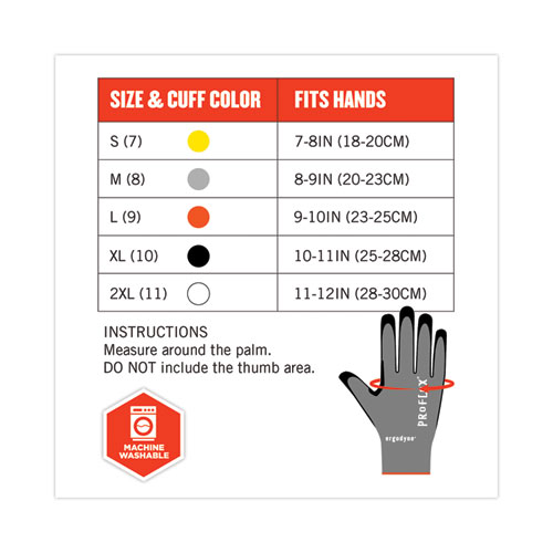 Image of Ergodyne® Proflex 7072 Ansi A7 Nitrile-Coated Cr Gloves, Gray, Large, Pair, Ships In 1-3 Business Days