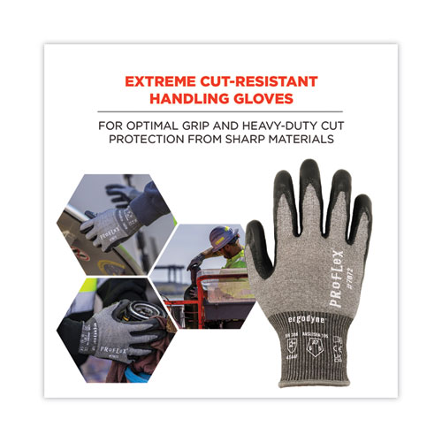 Image of Ergodyne® Proflex 7072 Ansi A7 Nitrile-Coated Cr Gloves, Gray, Medium, 12 Pairs/Pack, Ships In 1-3 Business Days