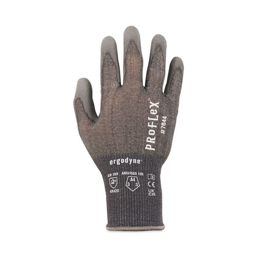 Image of Ergodyne® Proflex 7044 Ansi A4 Pu Coated Cr Gloves, Gray, X-Large, Pair, Ships In 1-3 Business Days