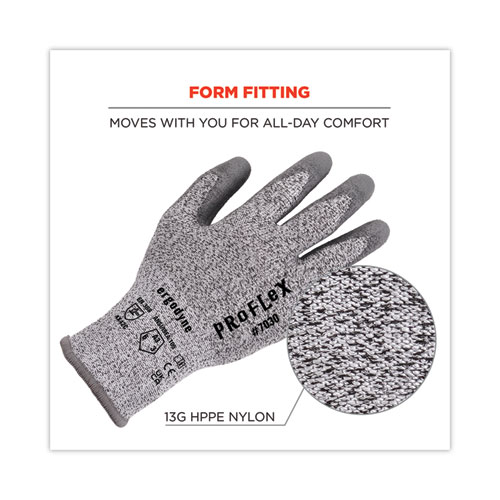 ProFlex 7030 ANSI A3 PU Coated CR Gloves, Gray, X-Large, 12 Pairs/Pack, Ships in 1-3 Business Days