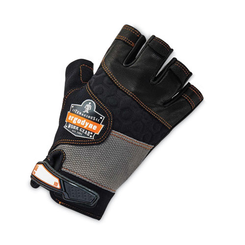 ProFlex 901 Half-Finger Leather Impact Gloves, Black, X-Large, Pair, Ships in 1-3 Business Days