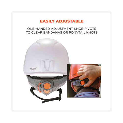 Skullerz 8974V Class E Safety Helmet w/8991 Visor Kit, Smoke Lens, 6-Pt Ratchet Suspension, White, Ships in 1-3 Business Days
