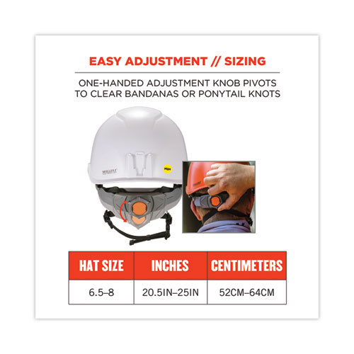 Skullerz 8975-MIPS Class C Safety Helmet with MIPS Elevate Ratchet Suspension, White, Ships in 1-3 Business Days