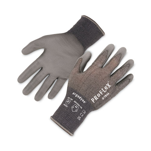 ProFlex 7044 ANSI A4 PU Coated CR Gloves, Gray, Medium, 12 Pairs/Pack, Ships in 1-3 Business Days