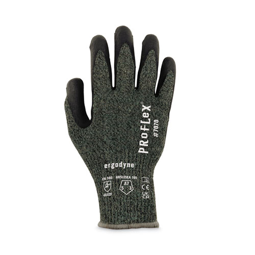 ProFlex 7070 ANSI A7 Nitrile Coated CR Gloves, Green, Large, 12 Pairs/Pack, Ships in 1-3 Business Days