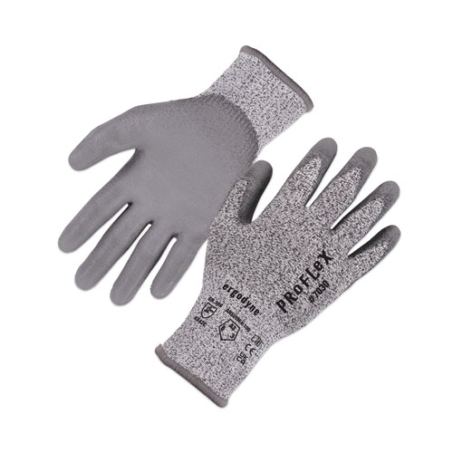 Ergodyne® Proflex 7030 Ansi A3 Pu Coated Cr Gloves, Gray, Large, Pair, Ships In 1-3 Business Days