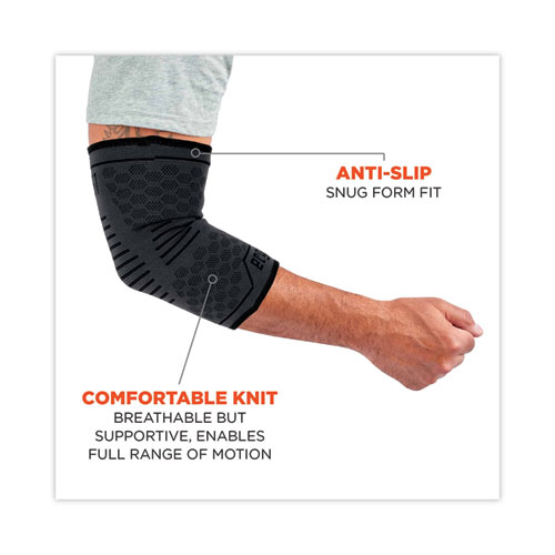 ProFlex 651 Elbow Compression Sleeve, Large, Gray/Black, Ships in 1-3 Business Days