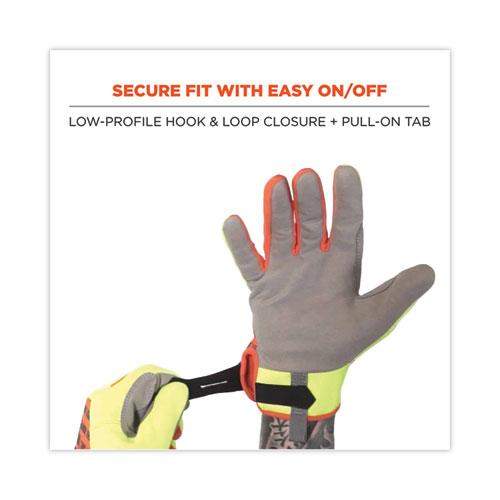 Image of Ergodyne® Proflex 812 Standard Mechanics Gloves, Lime, X-Large, Pair, Ships In 1-3 Business Days