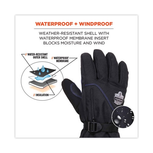 ProFlex 825WP Thermal Waterproof Winter Work Gloves, Black, Medium, Pair, Ships in 1-3 Business Days