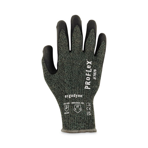 ProFlex 7070 ANSI A7 Nitrile Coated CR Gloves, Green, Large, Pair, Ships in 1-3 Business Days