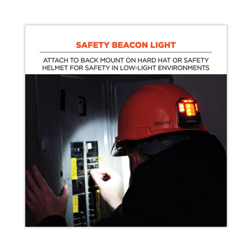 Skullerz 8993 Hard Hat Safety Light, 1.5 x 3 x 1.5, Black, Ships in 1-3 Business Days