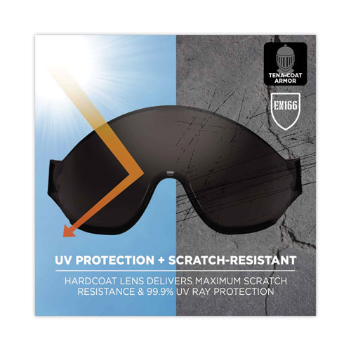 Skullerz 8974V Class E Safety Helmet w/8991 Visor Kit, Smoke Lens, 6-Pt Ratchet Suspension, Orange,Ships in 1-3 Business Days