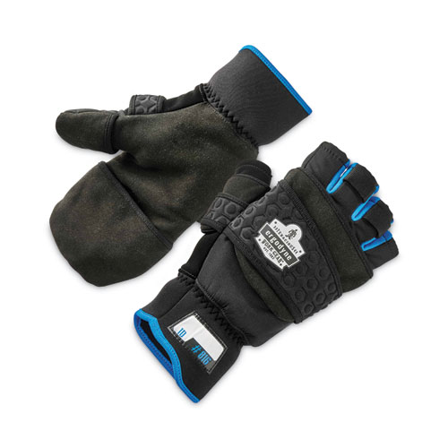 Ergodyne® Proflex 816 Thermal Flip-Top Gloves, Black, 2X-Large, Pair, Ships In 1-3 Business Days