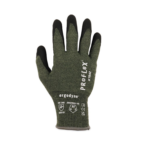 ProFlex 7042 ANSI A4 Nitrile-Coated CR Gloves, Green, X-Large, Pair, Ships in 1-3 Business Days