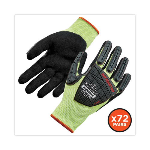 ProFlex 7141 ANSI A4 DIR Nitrile-Coated CR Gloves, Lime, 2X-Large, 72 Pairs/Pack, Ships in 1-3 Business Days