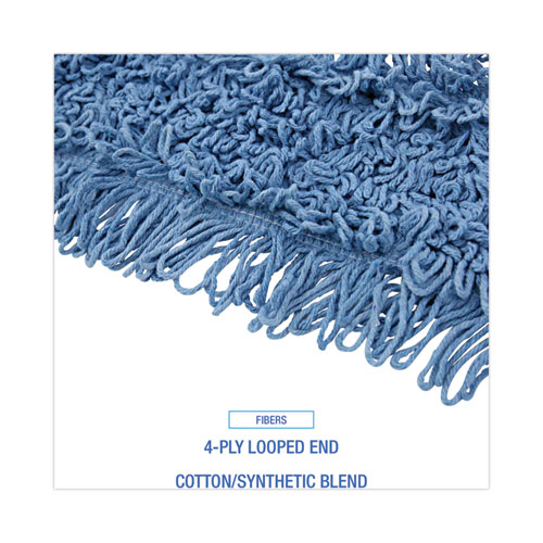 Image of Boardwalk® Dust Mop Head, Cotton/Synthetic Blend, 48" X 5", Blue