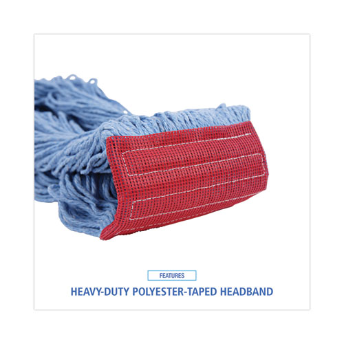Image of Boardwalk® Pro Loop Web/Tailband Mop Head, Blue, Large, 12/Carton