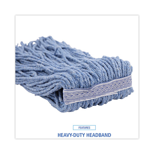 Image of Mop Head, Standard Head, Cotton/Synthetic Fiber, Cut-End, #16., Blue