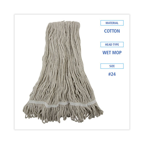 Image of Boardwalk® Pro Loop Web/Tailband Wet Mop Head, Cotton, 12/Carton
