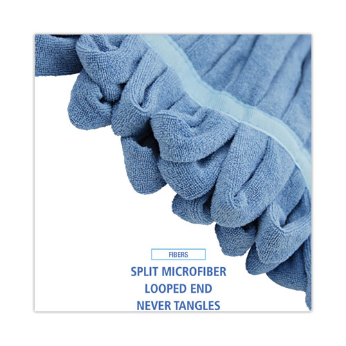 Image of Boardwalk® Microfiber Looped-End Wet Mop Head, Medium, Blue